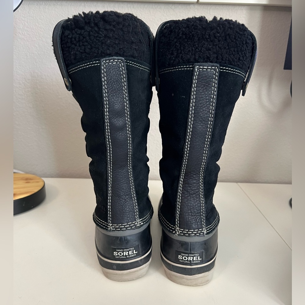 Sorel | Joan of Arctic Boot Women Black Suede Shearling Waterproof Snow Sz 7.5 - Picture 3 of 6